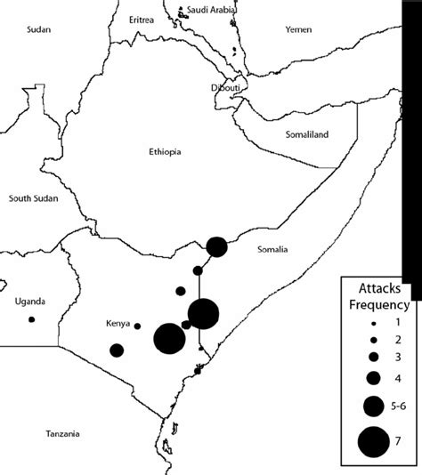 Map of al-Shabaab attacks. | Download Scientific Diagram