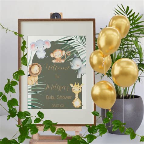 Safari Theme Welcome Sign Baby Shower Zazzle