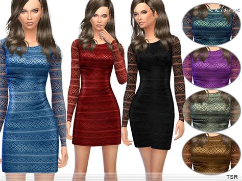 The Sims Resource Crochet Dress By Ekinege • Sims 4 Downloads