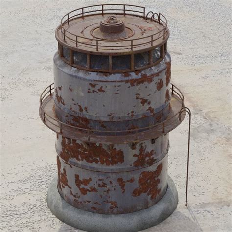 Large Cylindrical Metal Silo D Model Cgtrader