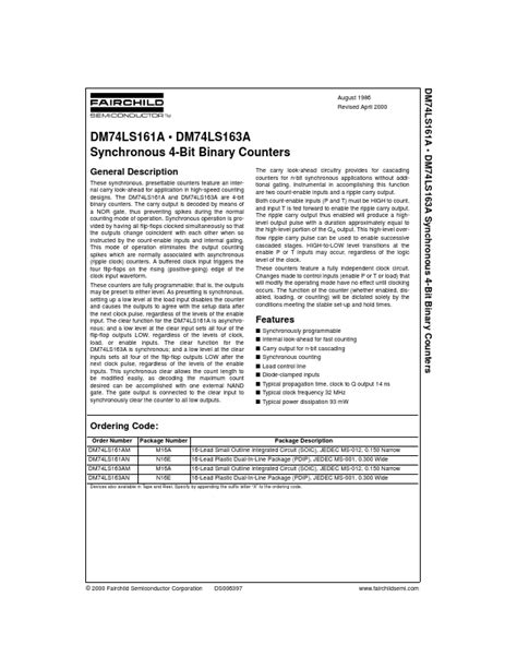 Ls A Datasheet Synchronous Bit Binary Counters