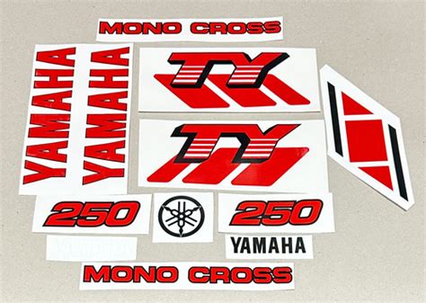 YAMAHA TY250 350 MONO 1986 WHITE FRAMED REPLICA CTC DECAL KIT Cambs