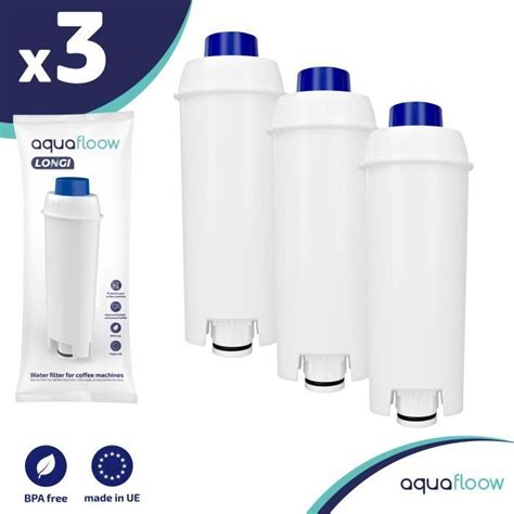 Lot de 3 filtres à eau AquaFloow Longi SER3017 DLSC002 pour cafetière