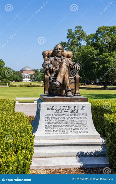 Statue Of Washington Duke On The Duke University Campus Editorial Stock