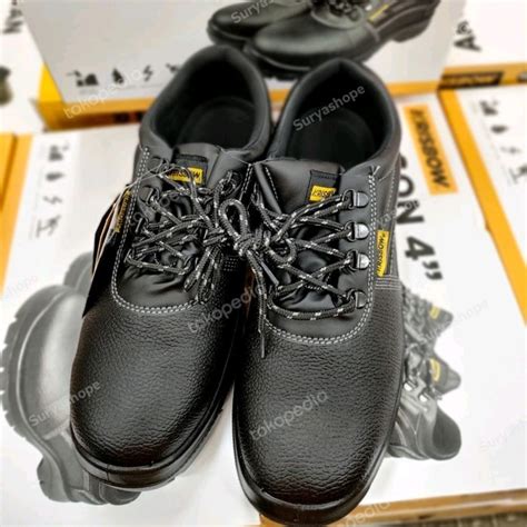 Jual Sepatu Pengaman Krisbow Safety Shoes Arrow 4 Inch Sepatu Sefty Hitam Shopee Indonesia