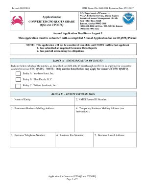 Fillable Online Alaskafisheries Noaa Application For Converted CPO