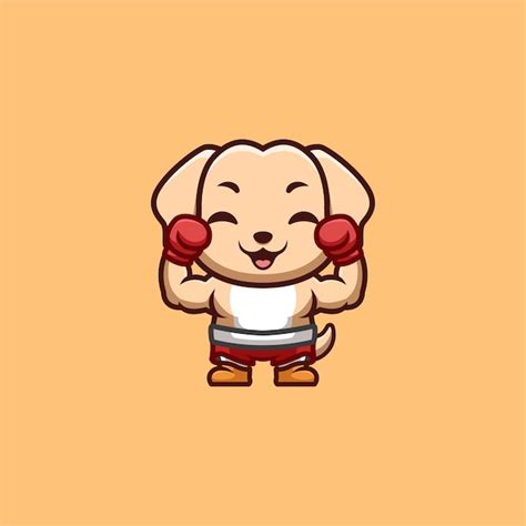 Premium Vector Retriever Boxer Cute Creative Kawaii Cartoon Mascot Logo