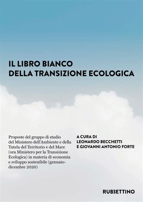 Il Libro Bianco Della Transizione Ecologica Rubbettino Editore