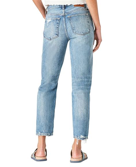 Lucky Brand Drew High Rise Ripped Mom Jeans Macys