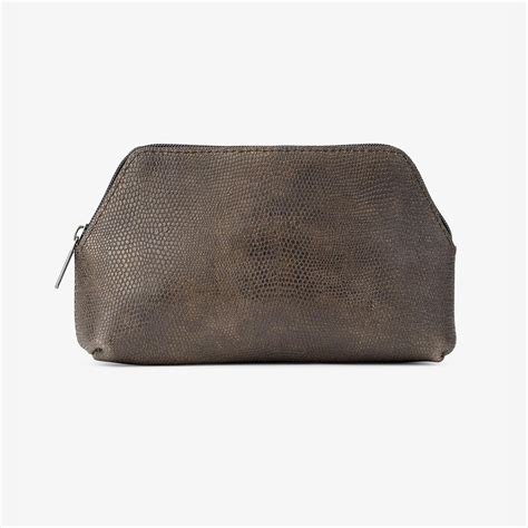 Brown Leather Makeup Bag Cosmetic Pouch Mens Toiletry Bag Etsy