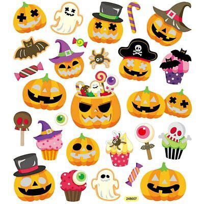 Creativ Halloween Pumpkin Sticker Sheet Fancy Glitter Foil