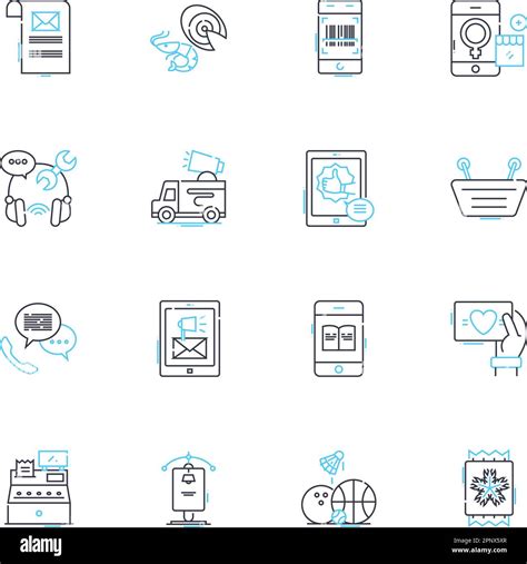 Conjunto de iconos lineales de comercio Negociación Importación