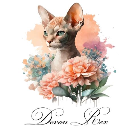 Premium Ai Image Watercolor Illustration Of Single Cat Breed Devon