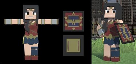 3D Model Wonder Woman Minecraft 3D Character Rigged VR AR Low Poly