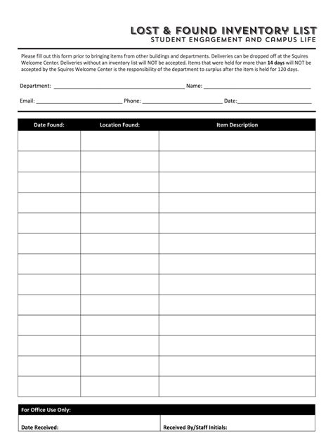 Lost and found template word: Fill out & sign online | DocHub