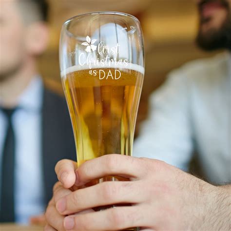 Personalised Long Beer Glass As Christmas Present Ts For Him