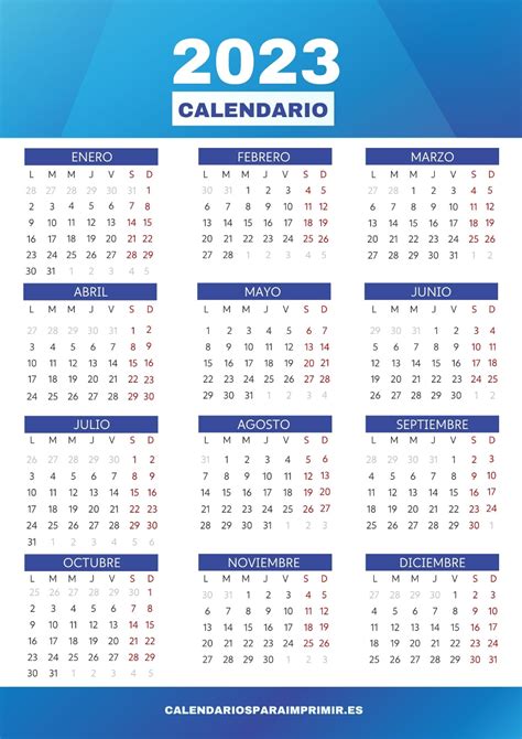 Calendario 2023 Para Imprimir Calendarena