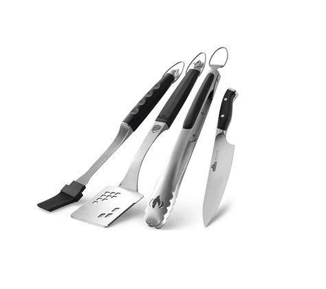 Set De 4 Pièces Ustensiles Premium Spatula Pinces Pinceau Et