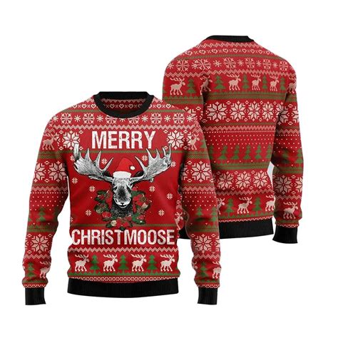 Moose Merry Christmoose Ugly Christmas Sweater Adult Us2220