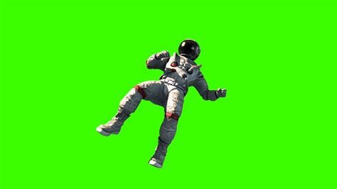 Astronaut Fly Flip Space Earth Green Screen 3d Rendering Animation