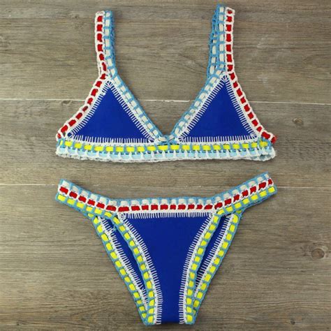 Crochet Swimsuit Bikinis Women S Swimming Suit Sexy Bandage Brazilian Bikini 2020 Swimwear Women