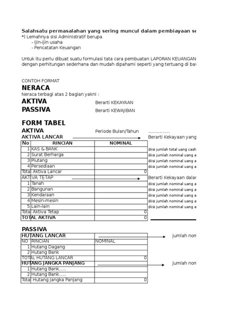 Contoh Format Laporan Keuangan Ukm Pdf