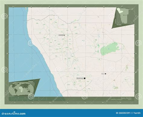 Kunene Namibia Osm Labelled Points Of Cities Stock Illustration