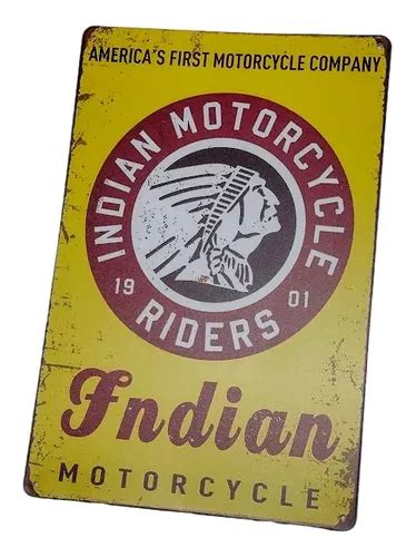 Cartel Metal Custom Classic Indian Motorcycle X Cm Meses Sin Inter S