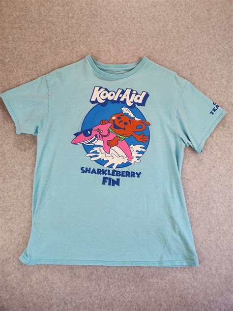 Vintage Kool Aid Man T Shirt Adult Xl L Sharkleberry Fin Pink Shark 90s