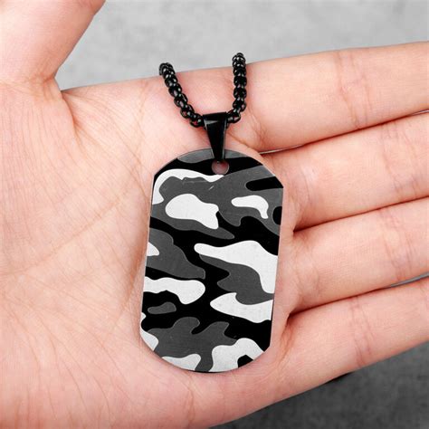 Pendentif Homme Plaque Militaire Bijou Styl