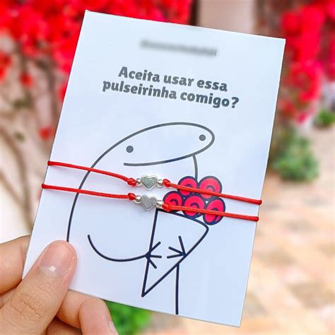 Pulseiras De Casal Meme Flork Cora O Presente Namorados Elo