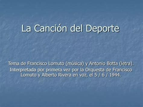 PPT La Canción del Deporte PowerPoint Presentation free download