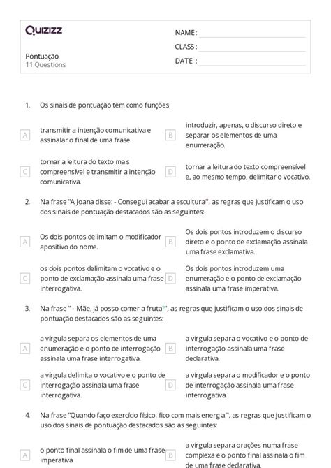 Mais De Planilhas Pontua O No Quizizz Gratuito E Imprim Vel