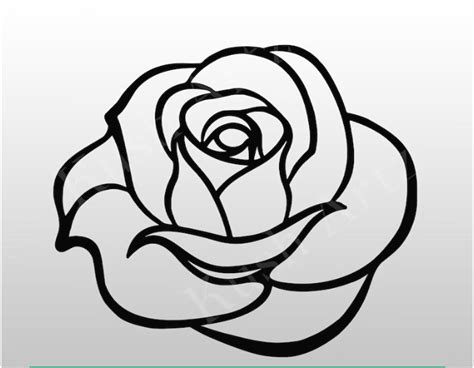 Rose Outline Svg | rosesvg.shop