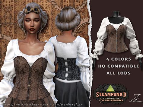 The Sims Resource Steampunked Corset Shirt