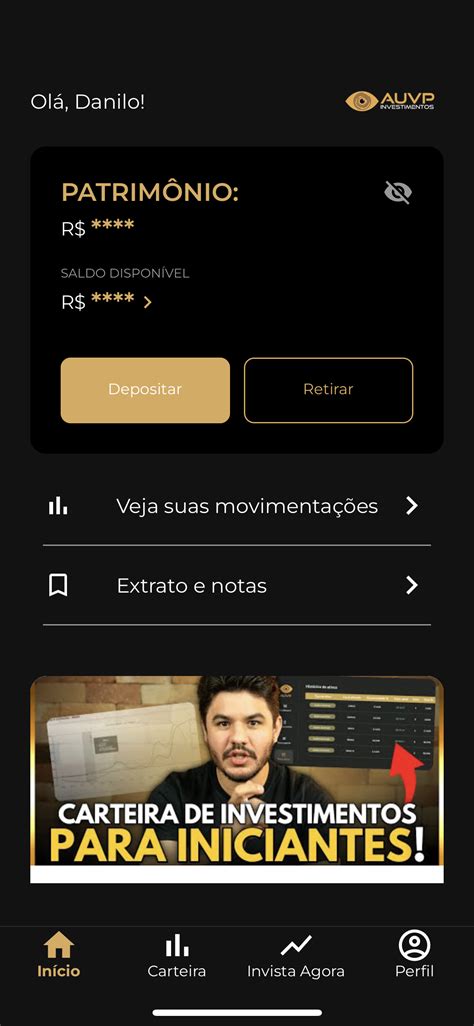 APP AUVP INVESTIMENTO disponível na play store Baguncinha Tema