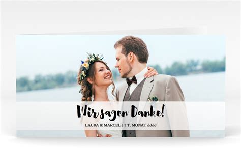 Dankeskarte Hochzeit Mirage DIN Lang Klappkarte Dankeskarte