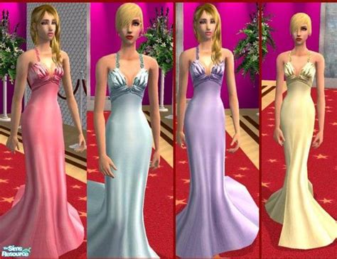 The Sims Resource Glamour Satin Formal Gown