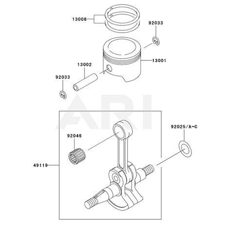 Piston Crankshaft For Kawasaki KRB400B Blower L S Engineers