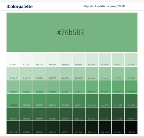 Pantone 14 6329 Tcx Absinthe Green Color Hex Color Code 76b583