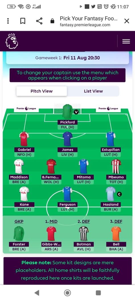 Best Fantasy Premier League Team For Fpl Gw With Liverpool Man City