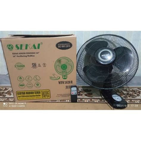 Jual Kipas Angin Wall Fan SEKAI WFN 1628 With Remote Control 16Inch