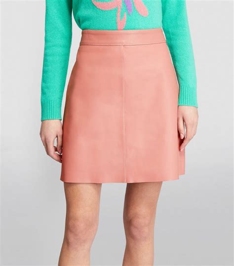 Womens Weekend Max Mara Pink Leather Mini Skirt Harrods Uk