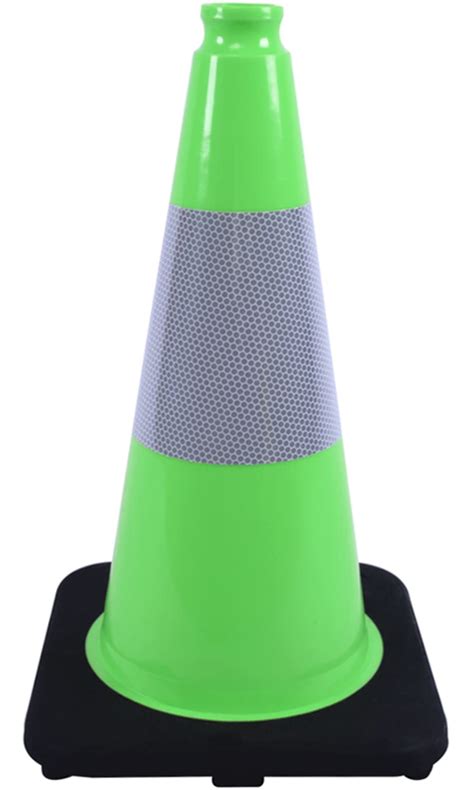 BESEA 6Pack 18 Inch Traffic Cones Green Safety Cones PVC Construction