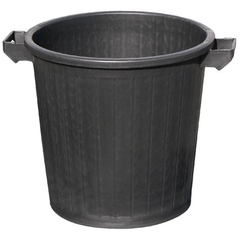 POUBELLE 100 LITRES EN POLYETHYLENE BASSE DENSITE NOIR SANS COUVERC