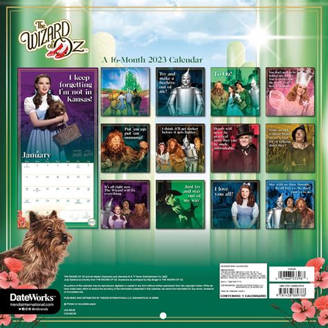 The Wizard Of Oz Calendar 2023 Deluxe 2023 The Ubuy India