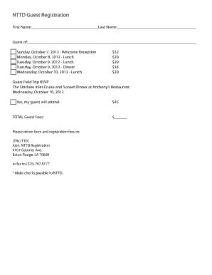 Fillable Online Ltrc Lsu Nttd Guest Registration Fax Email Print