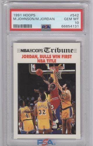 1991 Hoops Magic Johnson Michael Jordan 542 PSA 10 EBay