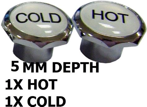 2X 5MM HOT COLD TAP BUTTONS SCREWS TOPS CAPS BATHROOM KITCHEN LAUNDRY HOME DIY EBay