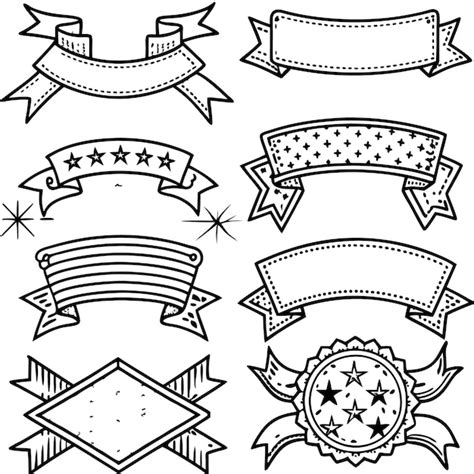 Set Of Vintage Ribbons Vector Premium Ai Generated Vector